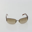CHANEL Sunglasses Plastic Brown Silver CC Auth BA14023-2