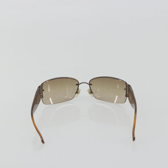 CHANEL Sunglasses Plastic Brown Silver CC Auth BA14023