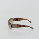 CHANEL Sunglasses Plastic Brown Silver CC Auth BA14023-4