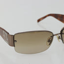 CHANEL Sunglasses Plastic Brown Silver CC Auth BA14023-6