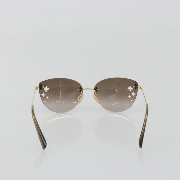 LOUIS VUITTON Desmayo Cat Eye Sunglasses Metal Brown Gold Z0051U Auth BA14024M