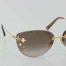LOUIS VUITTON Desmayo Cat Eye Sunglasses Metal Brown Gold Z0051U Auth BA14024M-5