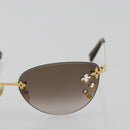 LOUIS VUITTON Desmayo Cat Eye Sunglasses Metal Brown Gold Z0051U Auth BA14024M-6