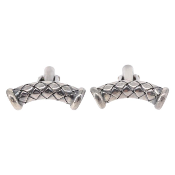 BOTTEGA VENETA INTRECCIATO Cuffs & Cuff Case Silver Ag925 Auth BA14025V