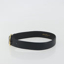 Salvatore Ferragamo Double Gancini Belt Leather Navy Gold Auth BA14028-3