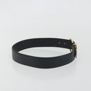 Salvatore Ferragamo Double Gancini Belt Leather Navy Gold Auth BA14028-4