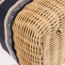 Christian Dior Oblique Jacquard Lady Dior Medium Rattan Navy Auth BA14029SAM-9
