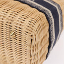 Christian Dior Oblique Jacquard Lady Dior Medium Rattan Navy Auth BA14029SAM-16