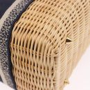 Christian Dior Oblique Jacquard Lady Dior Medium Rattan Navy Auth BA14029SAM-17