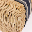 Christian Dior Oblique Jacquard Lady Dior Medium Rattan Navy Auth BA14029SAM-18