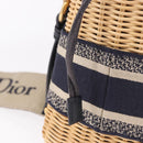 Christian Dior Oblique Jacquard Lady Dior Medium Rattan Navy Auth BA14029SAM-19