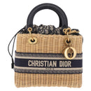 Christian Dior Oblique Jacquard Lady Dior Medium Rattan Navy Auth BA14029SAM-2