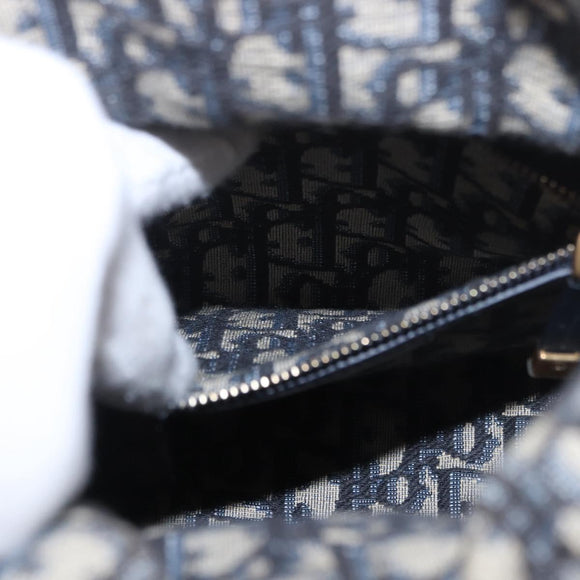 Christian Dior Oblique Jacquard Lady Dior Medium Rattan Navy Auth BA14029SAM