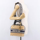 Christian Dior Oblique Jacquard Lady Dior Medium Rattan Navy Auth BA14029SAM-26