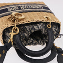 Christian Dior Oblique Jacquard Lady Dior Medium Rattan Navy Auth BA14029SAM-6