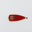 Miu Miu Barrette Hair Clip Metal Red Gold Auth BA14031M-2