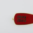 Miu Miu Barrette Hair Clip Metal Red Gold Auth BA14031M-3