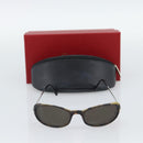 CARTIER Tortoise Sunglasses Metal Brown Silver Auth BA14032V-13