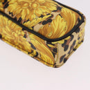 Gianni Versace Chain Shoulder Pouch PVC Canvas Yellow Gold Auth BA14033-9