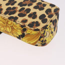 Gianni Versace Chain Shoulder Pouch PVC Canvas Yellow Gold Auth BA14033-15