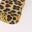 Gianni Versace Chain Shoulder Pouch PVC Canvas Yellow Gold Auth BA14033-16