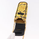 Gianni Versace Chain Shoulder Pouch PVC Canvas Yellow Gold Auth BA14033-10