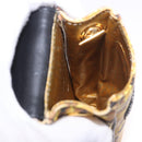 Gianni Versace Chain Shoulder Pouch PVC Canvas Yellow Gold Auth BA14033-18