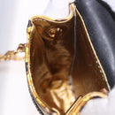 Gianni Versace Chain Shoulder Pouch PVC Canvas Yellow Gold Auth BA14033-19