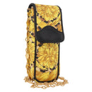 Gianni Versace Chain Shoulder Pouch PVC Canvas Yellow Gold Auth BA14033-1
