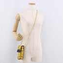 Gianni Versace Chain Shoulder Pouch PVC Canvas Yellow Gold Auth BA14033-20