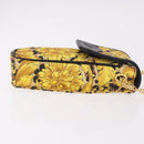 Gianni Versace Chain Shoulder Pouch PVC Canvas Yellow Gold Auth BA14033-3