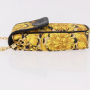 Gianni Versace Chain Shoulder Pouch PVC Canvas Yellow Gold Auth BA14033-4