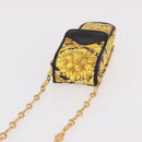 Gianni Versace Chain Shoulder Pouch PVC Canvas Yellow Gold Auth BA14033-6