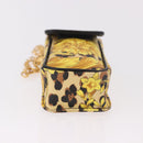 Gianni Versace Chain Shoulder Pouch PVC Canvas Yellow Gold Auth BA14033-5