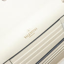 VALENTINO Rock Studs Wallet Leather Ivory Gold Auth BA14034M-18