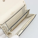 VALENTINO Rock Studs Wallet Leather Ivory Gold Auth BA14034M-9