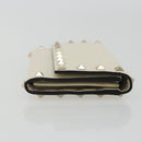VALENTINO Rock Studs Wallet Leather Ivory Gold Auth BA14034M-3