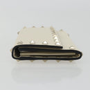 VALENTINO Rock Studs Wallet Leather Ivory Gold Auth BA14034M-4