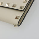 VALENTINO Rock Studs Wallet Leather Ivory Gold Auth BA14034M-7