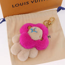 LOUIS VUITTON Vivienne Vison Christmas Key Holder Fur Pink M00870 Auth BA14035M-11