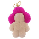 LOUIS VUITTON Vivienne Vison Christmas Key Holder Fur Pink M00870 Auth BA14035M-6