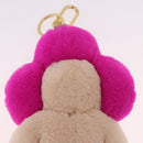 LOUIS VUITTON Vivienne Vison Christmas Key Holder Fur Pink M00870 Auth BA14035M-8
