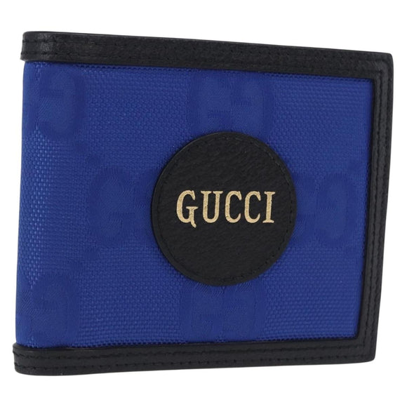 GUCCI GG Canvas Off The Grid Bifold Wallet Blue 625574 Auth BA14039M