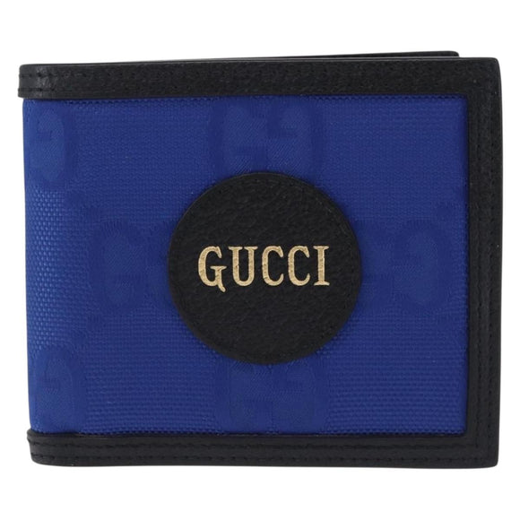 GUCCI GG Canvas Off The Grid Bifold Wallet Blue 625574 Auth BA14039M