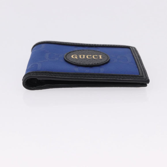 GUCCI GG Canvas Off The Grid Bifold Wallet Blue 625574 Auth BA14039M