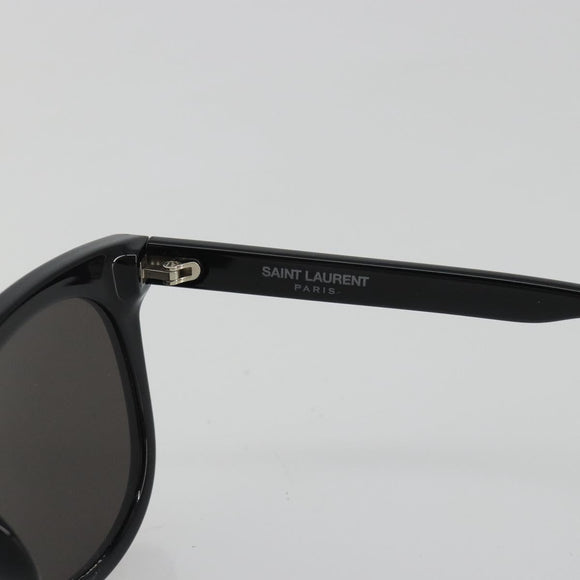SAINT LAURENT Sunglasses plastic Black Silver Auth BA14043