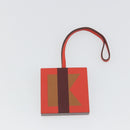 HERMES Retort Okare K Bag Charm Leather Orange Auth BA14045M-2
