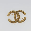 CHANEL Lava Brooch Metal Gold Tone CC Auth BA14046V-2