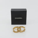 CHANEL Lava Brooch Metal Gold Tone CC Auth BA14046V-9