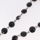 Miu Miu Necklace Metal Black Silver Auth BA14047A-10